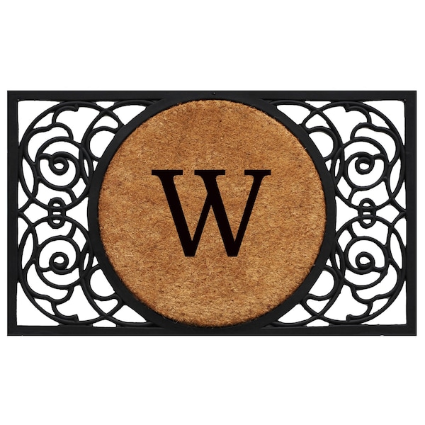Calloway Mills Monogram Door Mat, Natural, Black, 22 in W x 36 in L 180032236W - main